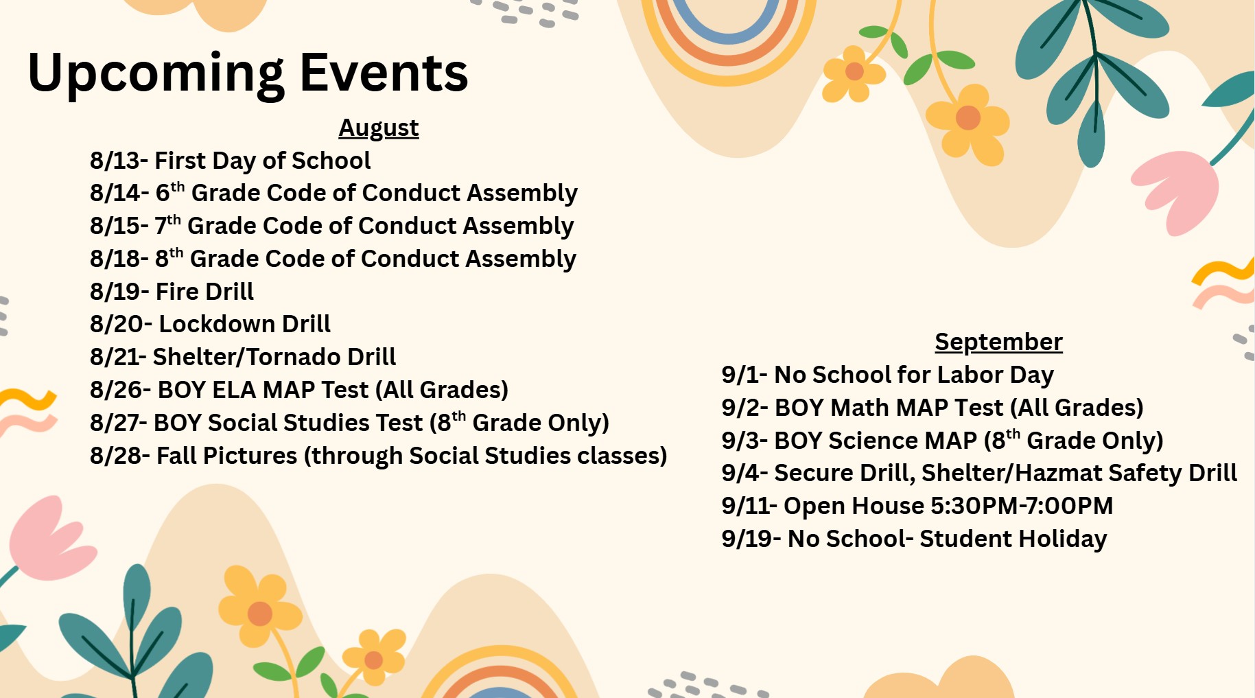 upcoming events