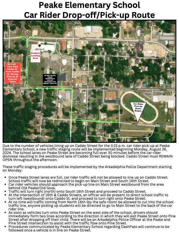 car rider pick up info