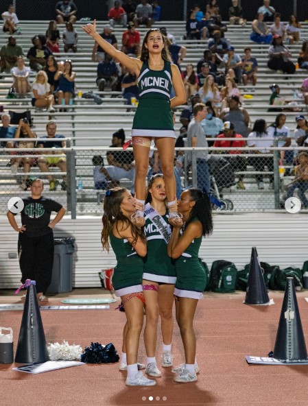 McNeil Varsity Cheerleaders in cheering on YOUR Mavs Friday Night v. Vandegrift.