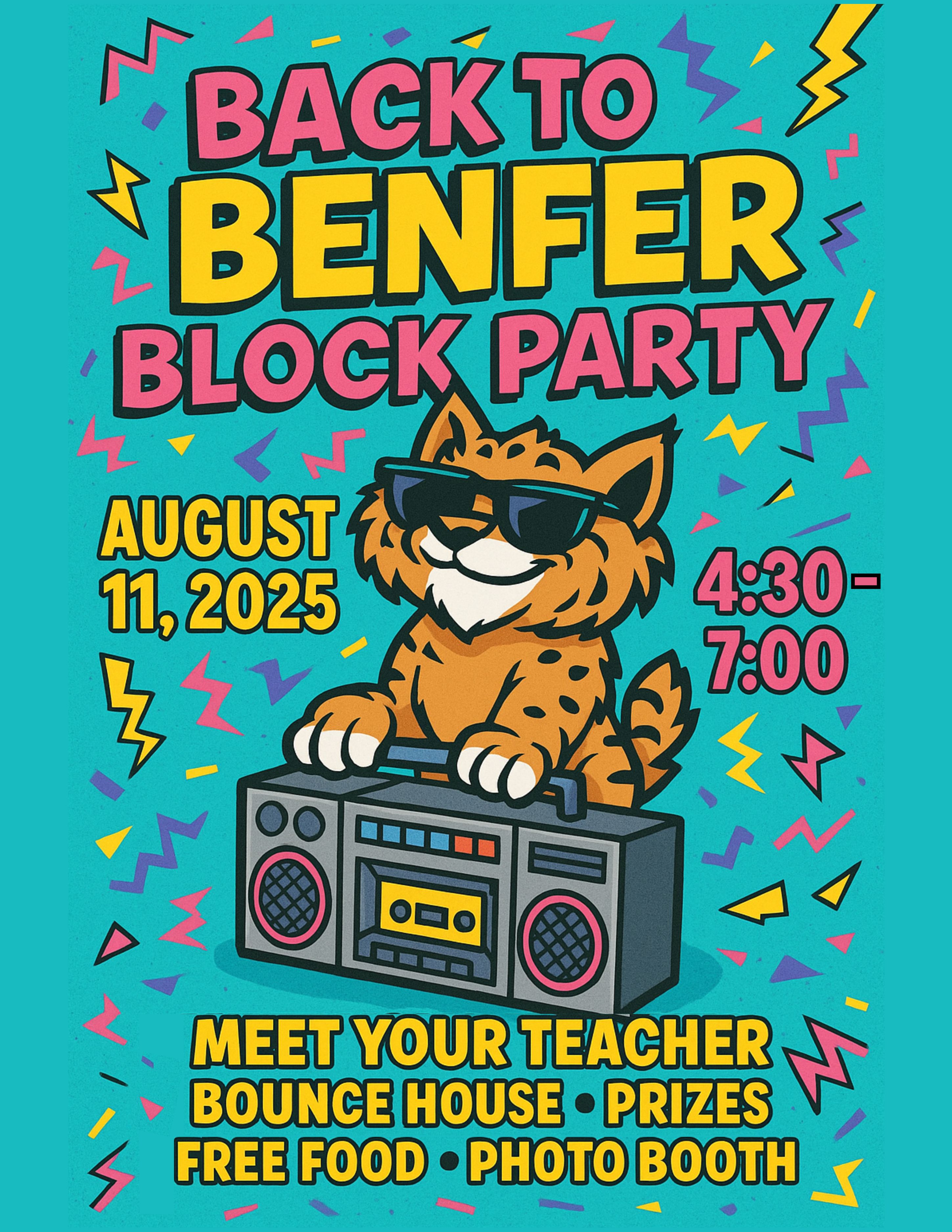 back to benfer block party flyer
