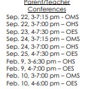 Parent/ Teacher Conferences 
