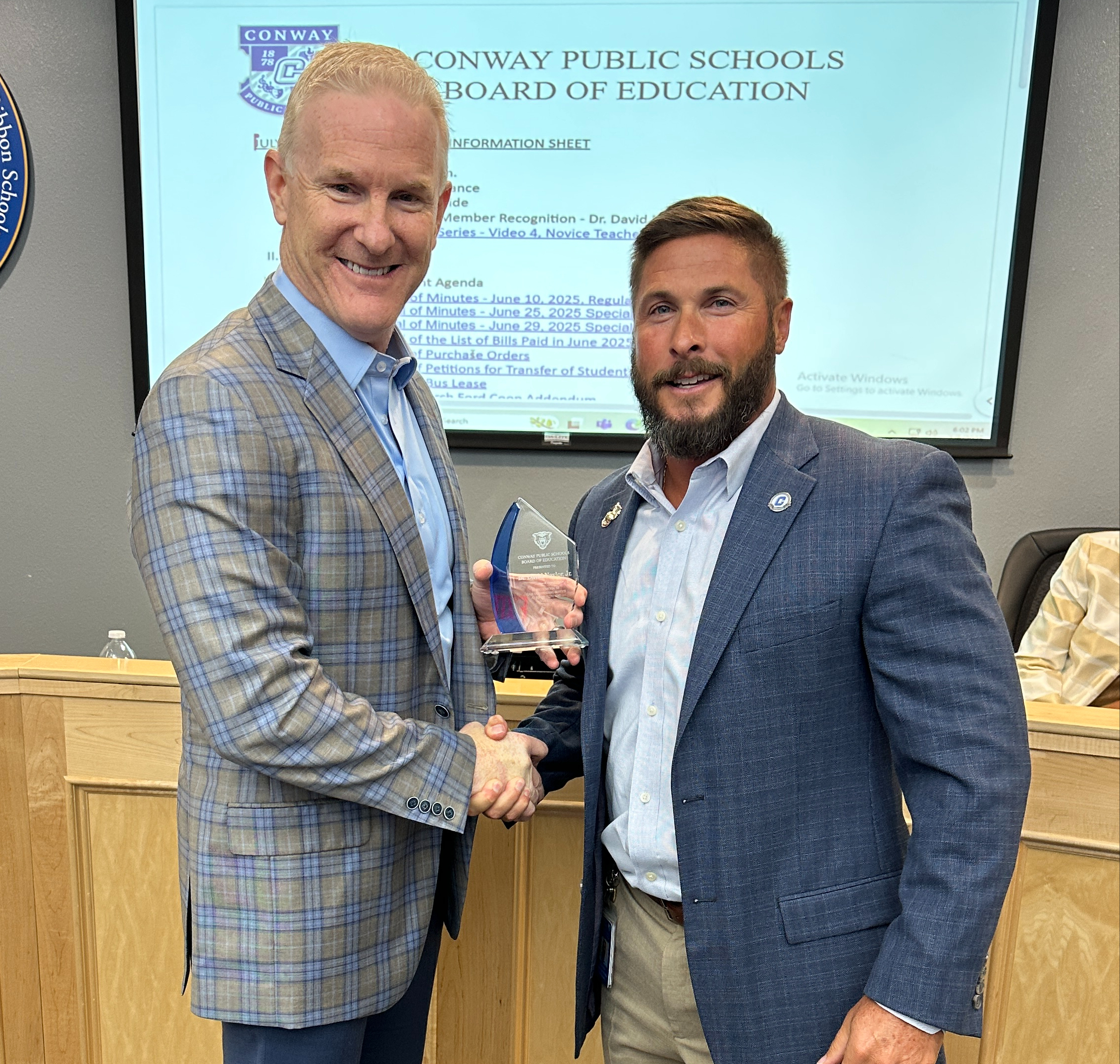 picture of Dr. David Naylor Jr. and Mr. Jason Black for wampus cat pride recognition
