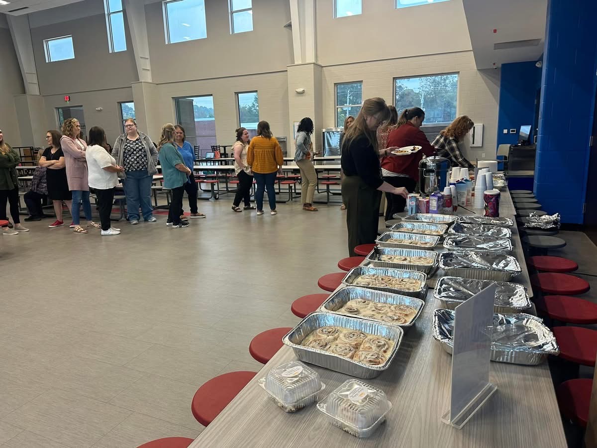 teachers getting breakfast