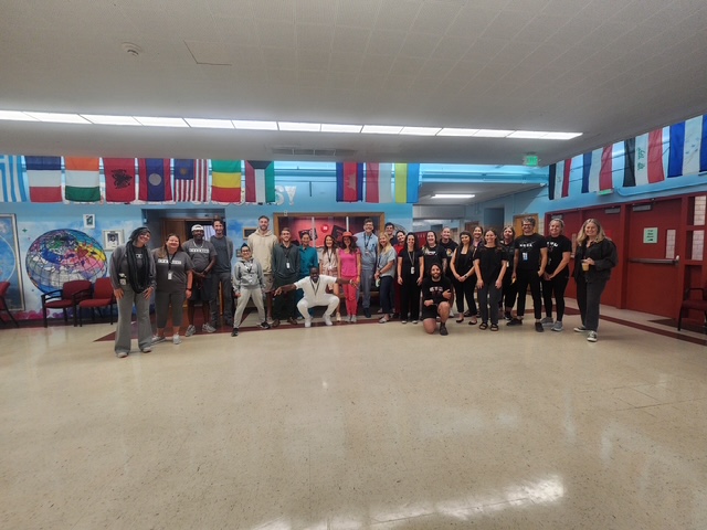 monochromatic dressed staffers