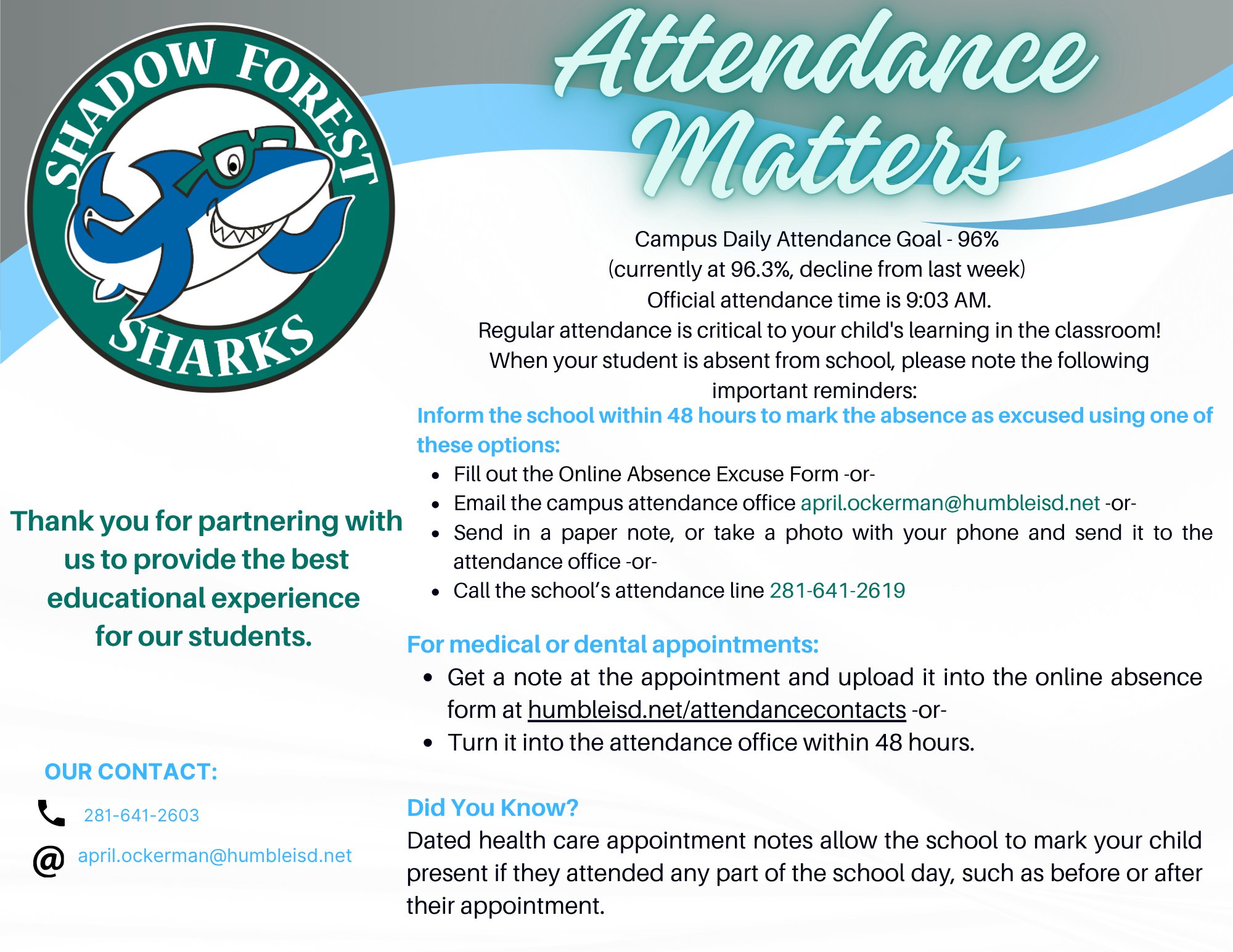 attendance matters sfe