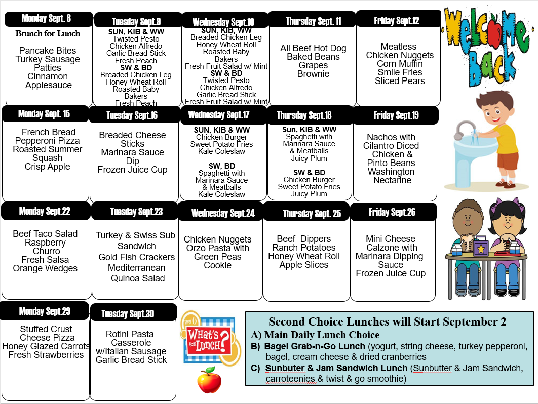 September lunch calendar page 2