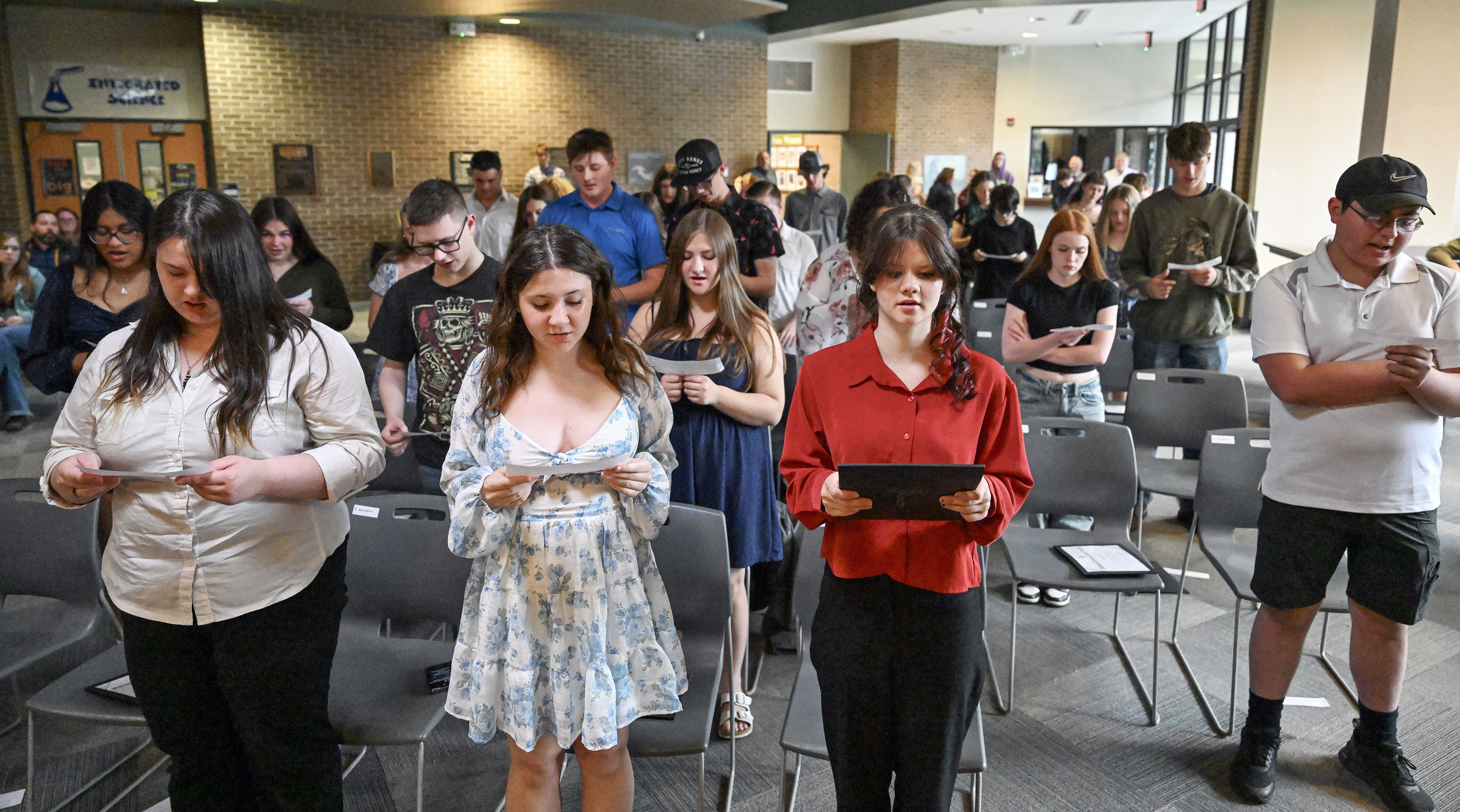 NTHS juniors at ceremony