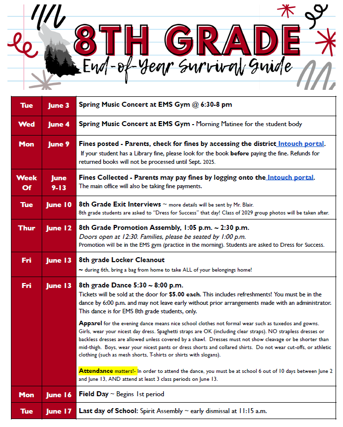8th Grade End of Year Survival Guide