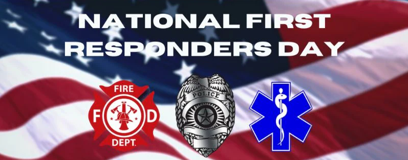 National first Responder day image with flag