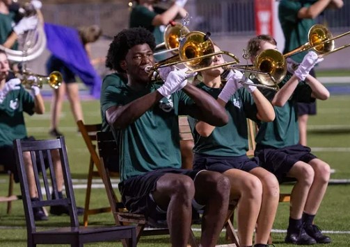 McNeil Band in Action at a Football Game Halftime