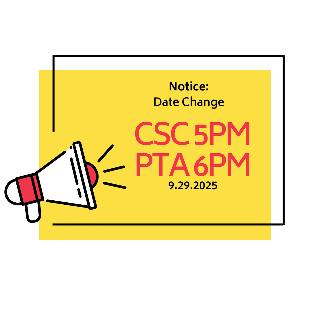 notice: date change csc 5pm pta 6pm 9/29/25