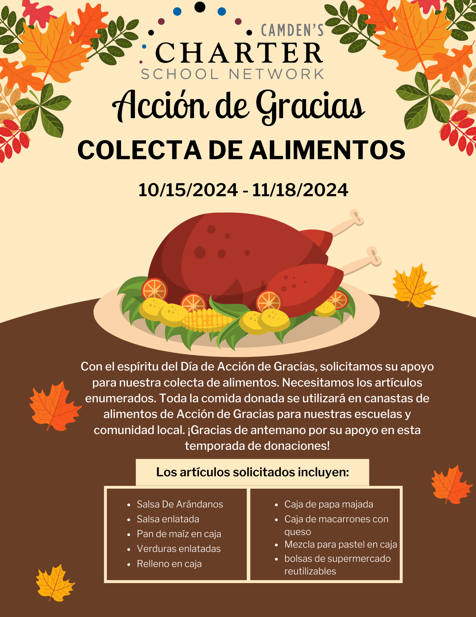 Thanksgivng Food Drive Spanish