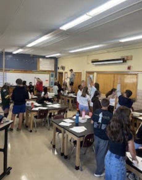 students in science class