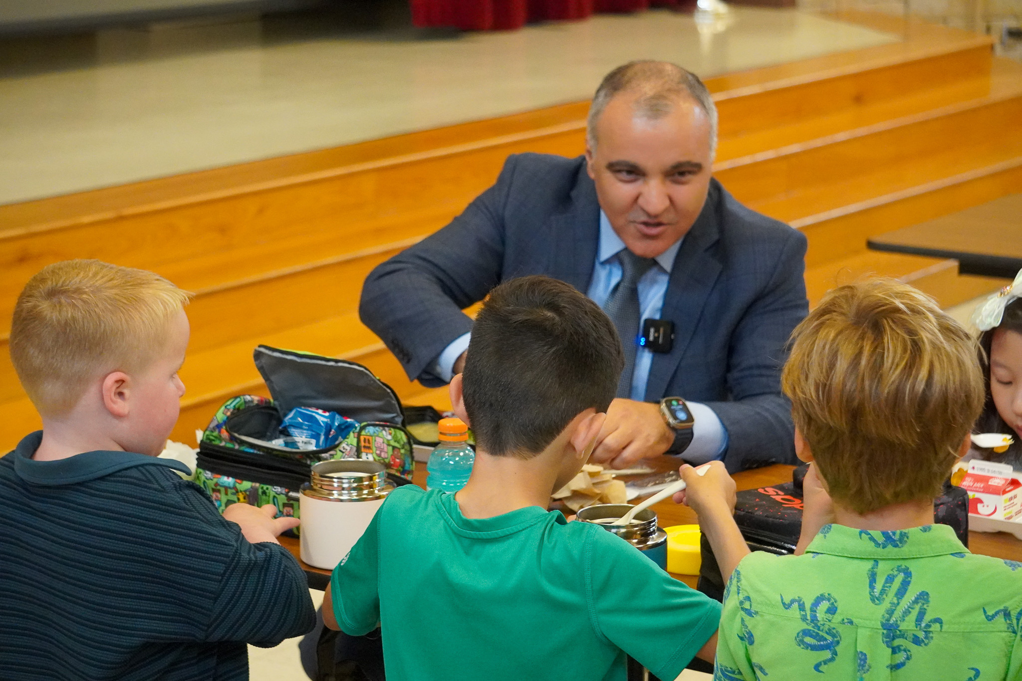 Dr AZ at lunch with students