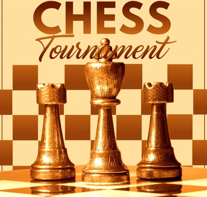 chess pieces advertising a chess tournament