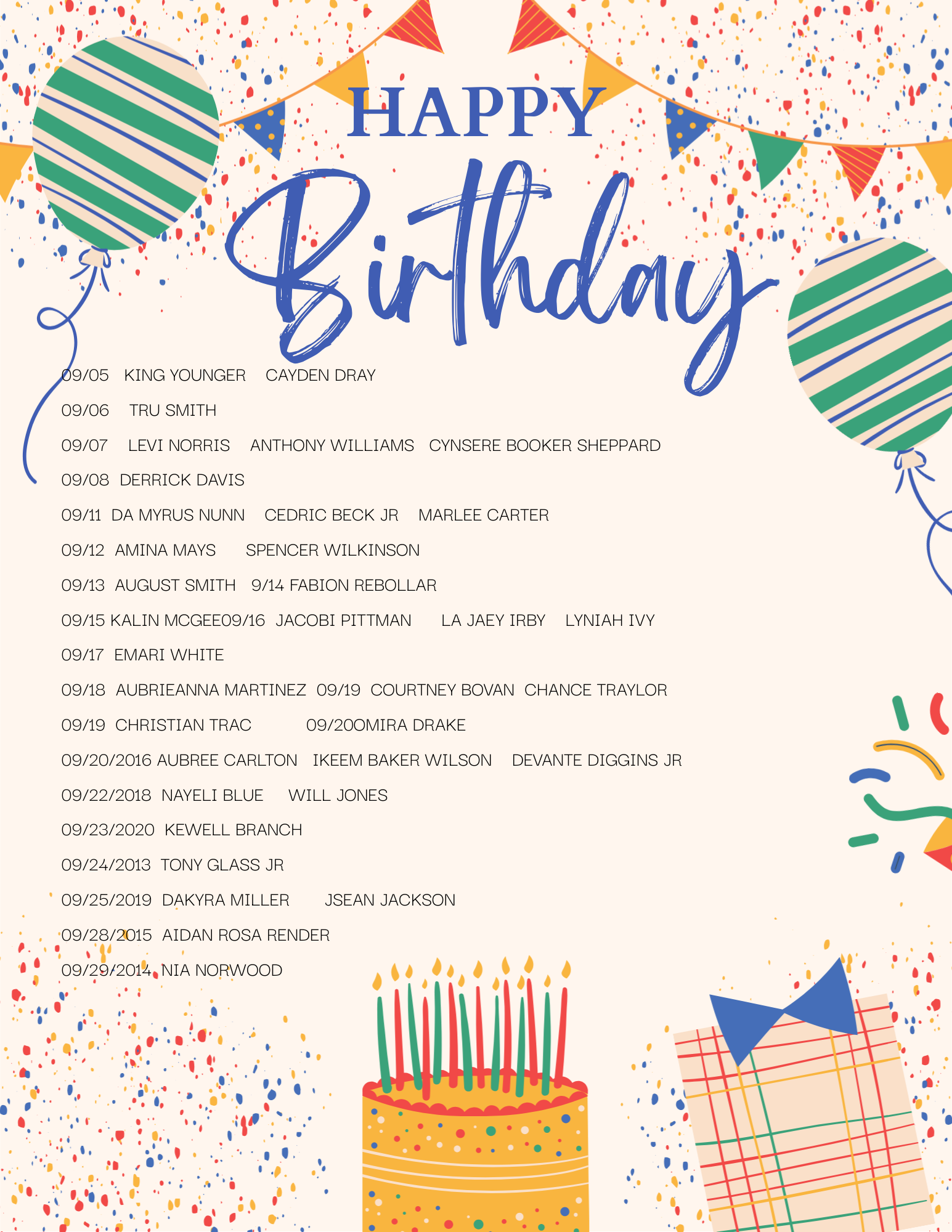 September Birthdays