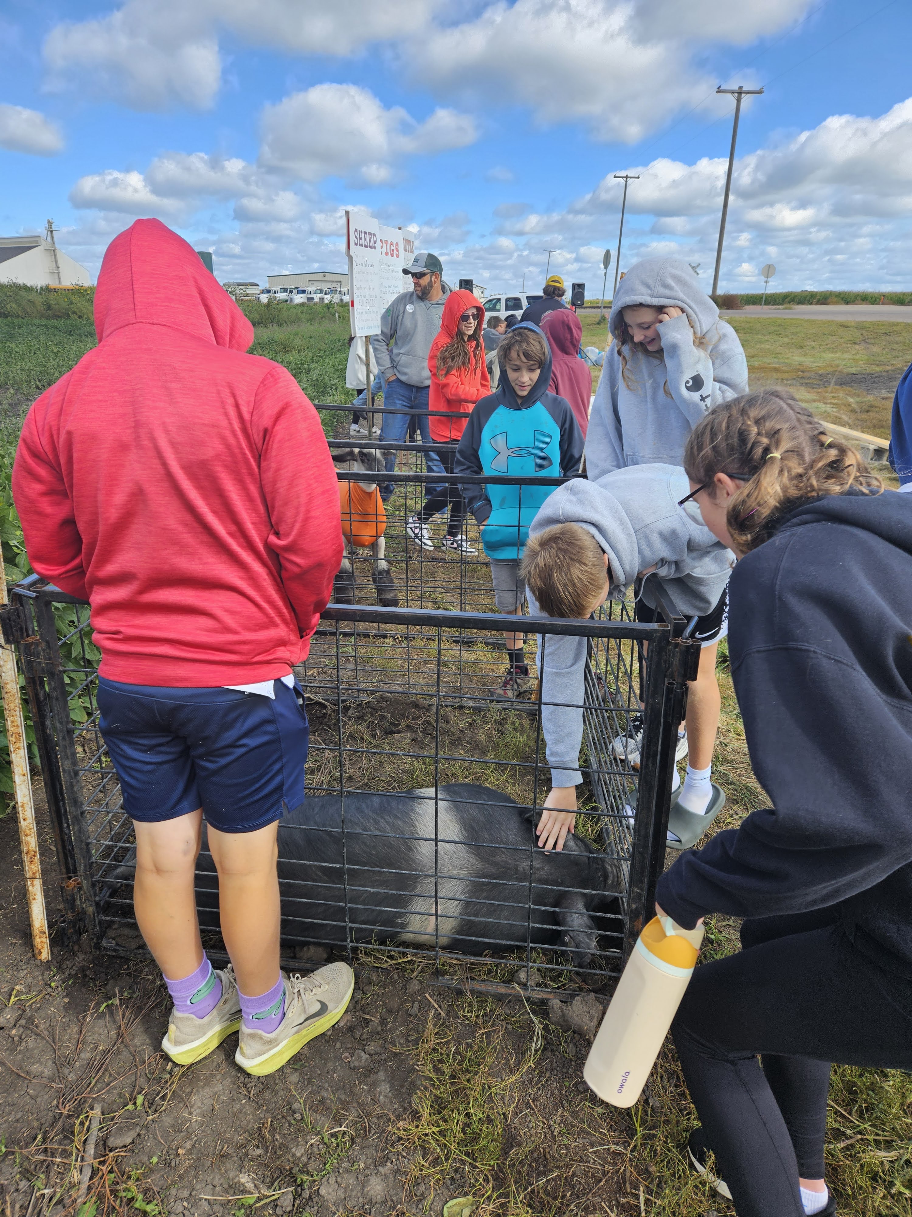 7th grade students at field to table event