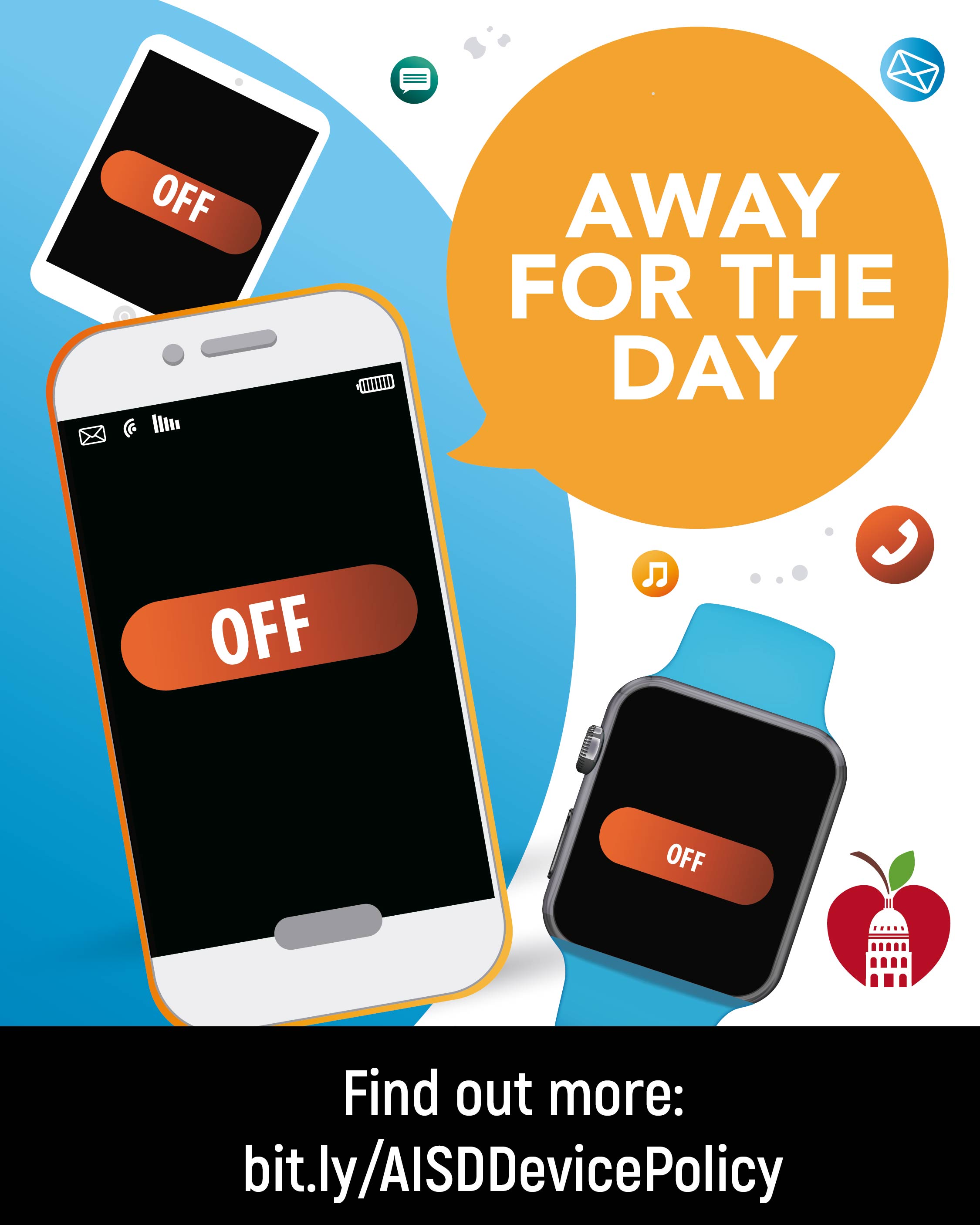 Cell phone away for the day flyer