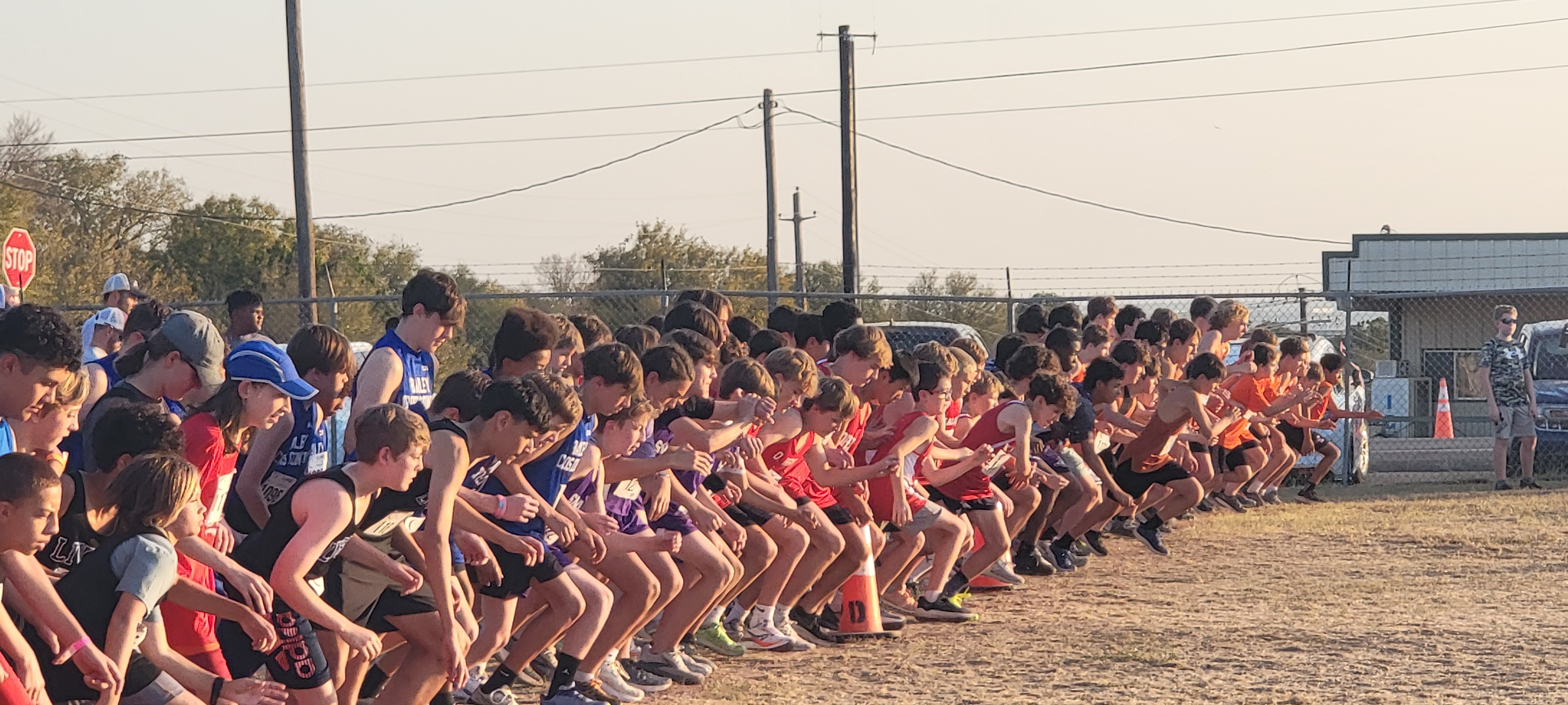 Students lined up at the race starting line