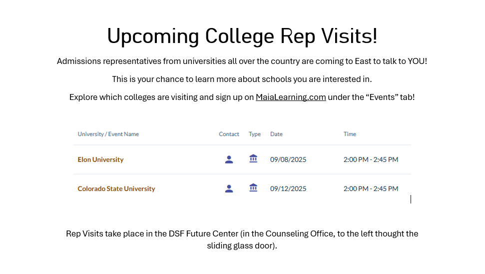 College Rep Visits