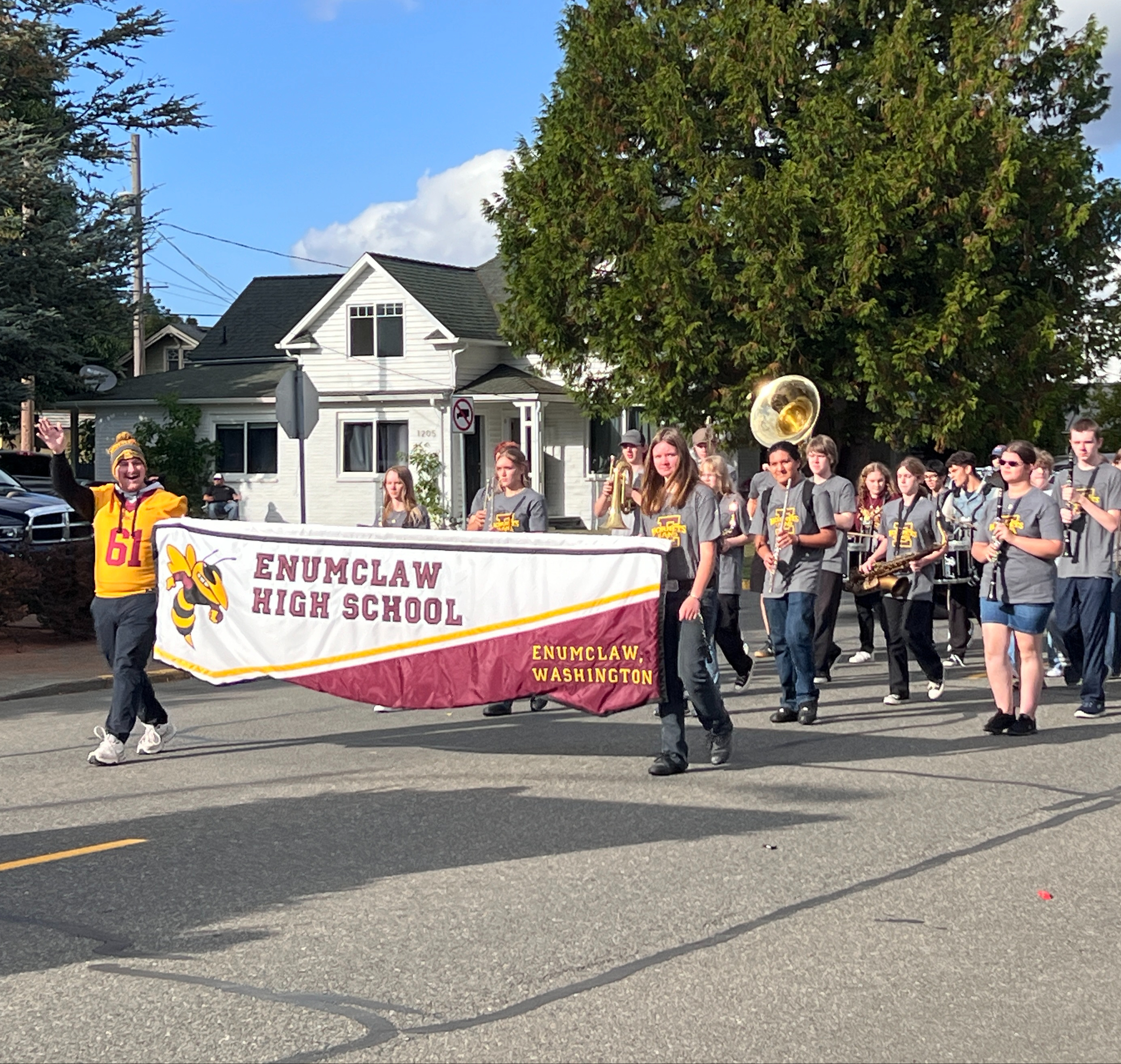 EHS Band walking in parade