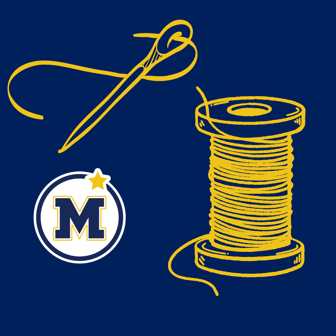 Embroidery hoop with Mahtomedi logo