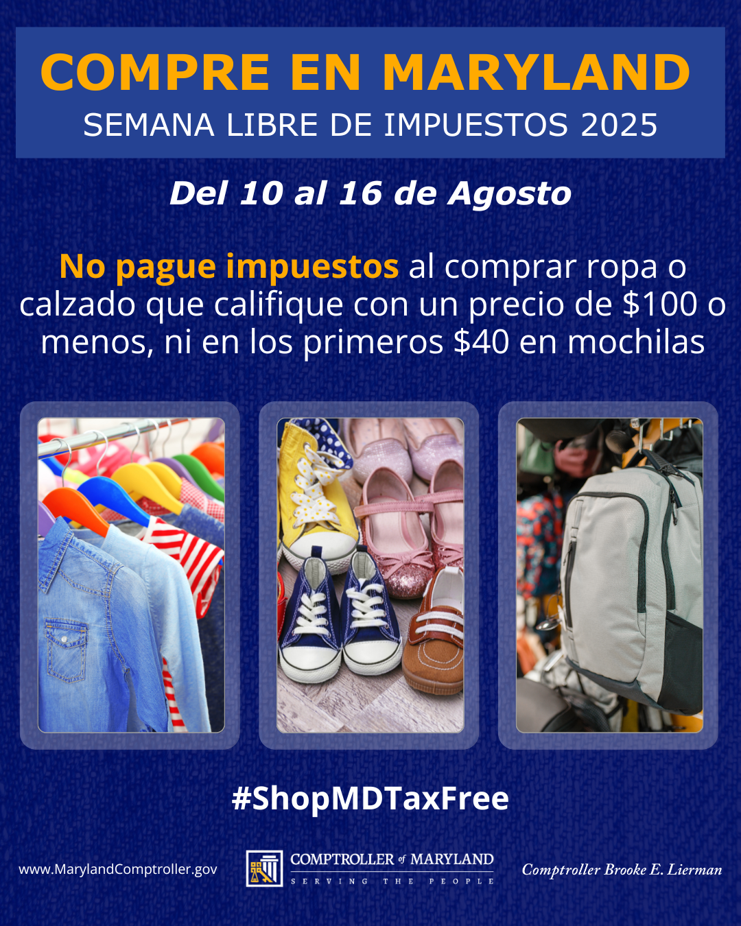Semana libre de impuestos de MD