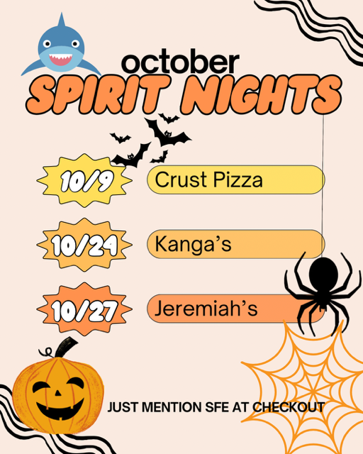 pta october spirit night sfe