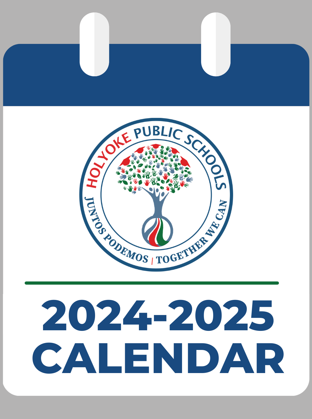 Graphic of HPS logo and words 2024-2025 Calendar.