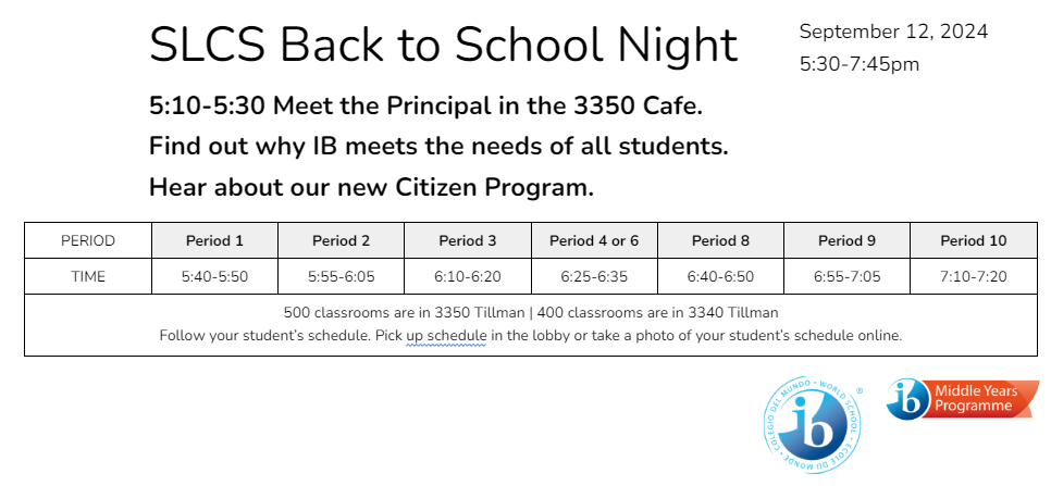 Back to School Night