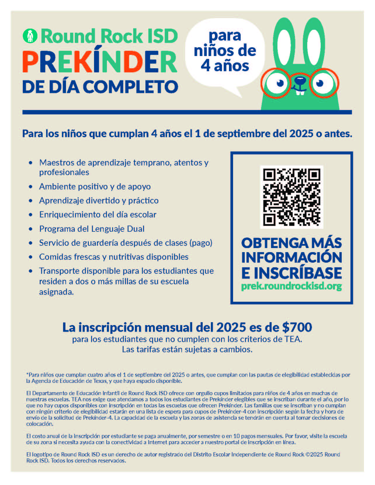 Full-Day Pre-K Spanish Flyer