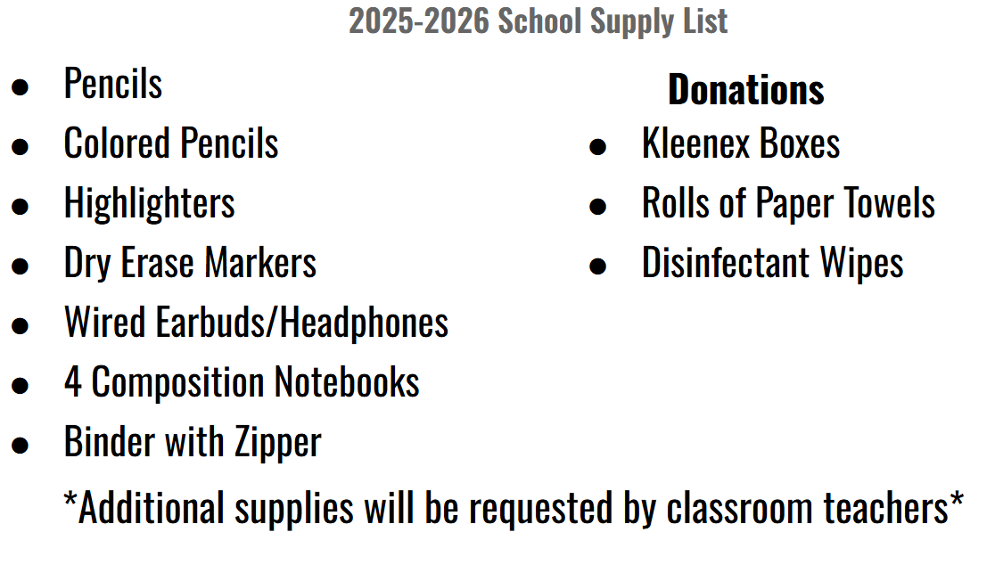 School Supply List