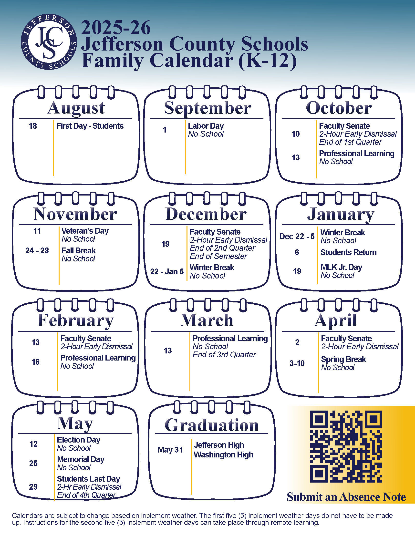 25-26 School Calendar