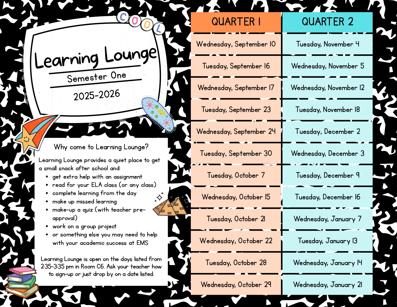 Learning Lounge Dates