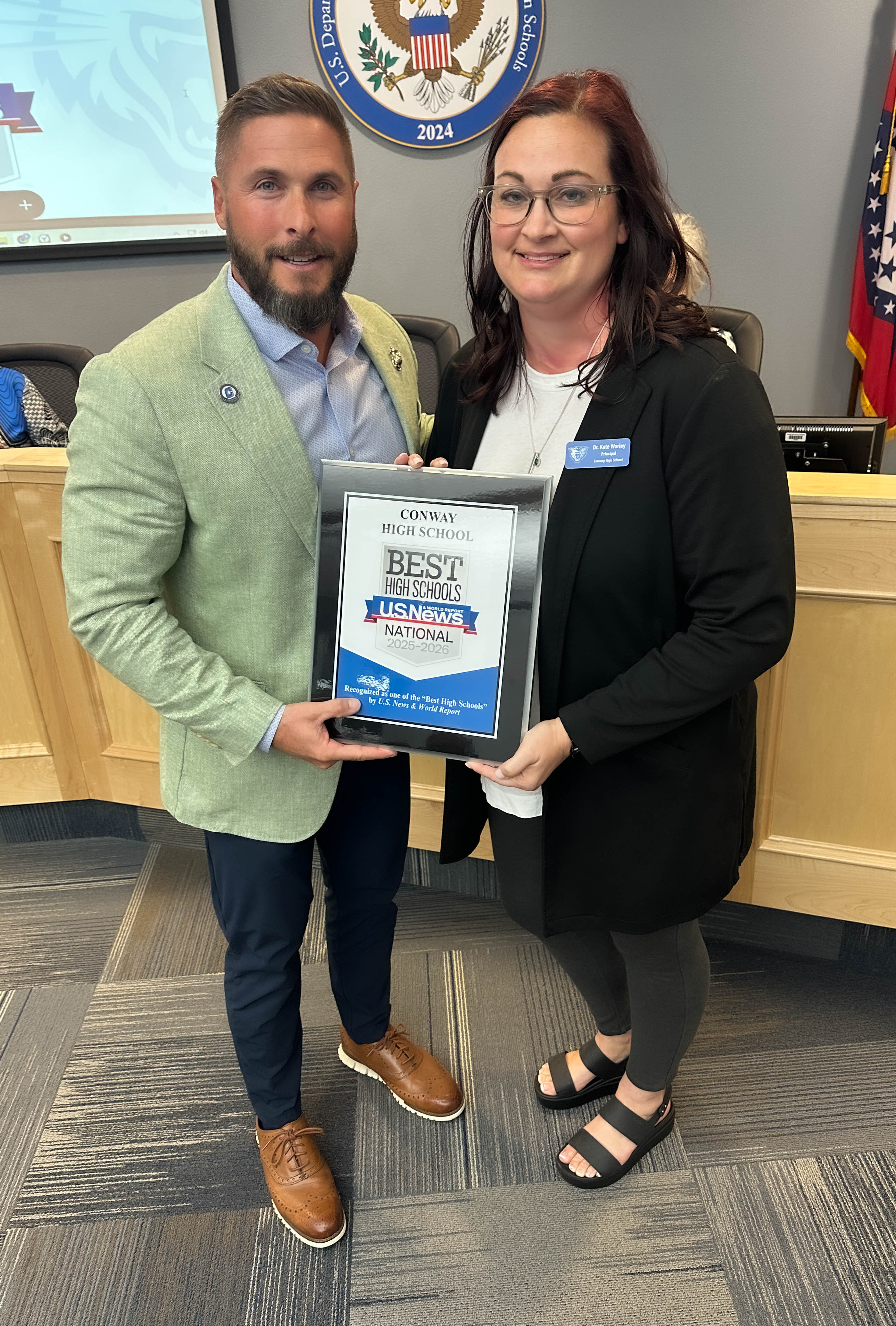 Picture of Dr. worley and mr black for award