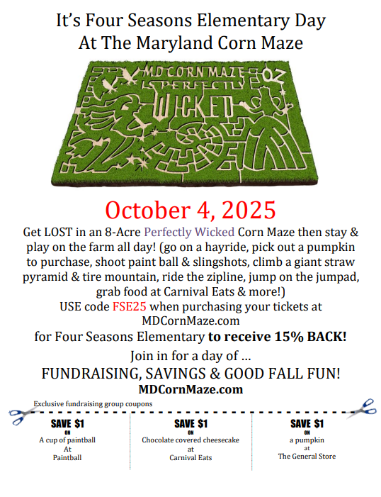 Maryland Corn Maze flyer for September 2025 newsletter