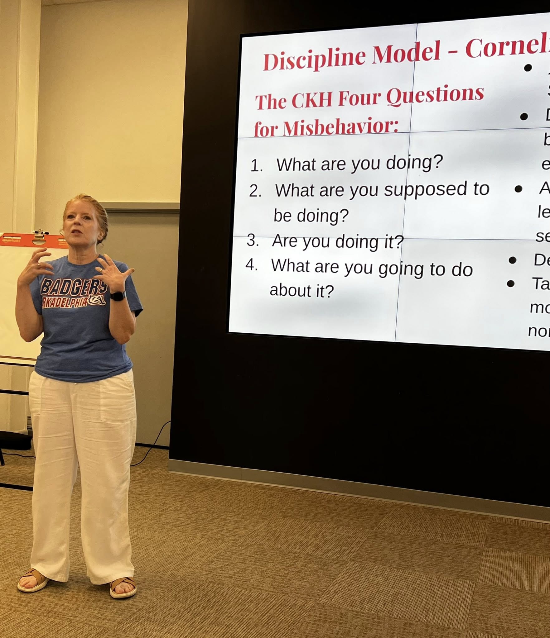 student giving a hi five