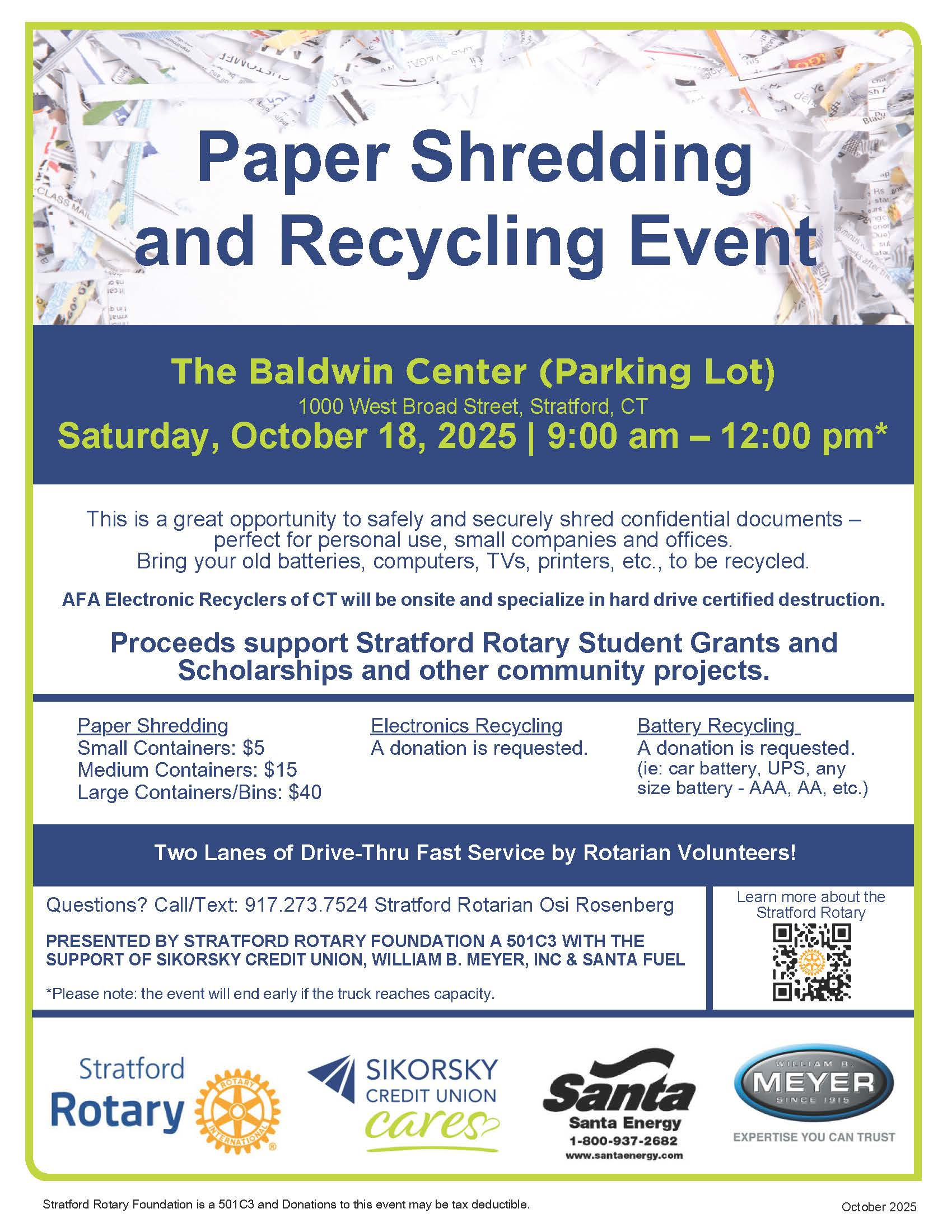 Rotary Paper Shredding Event