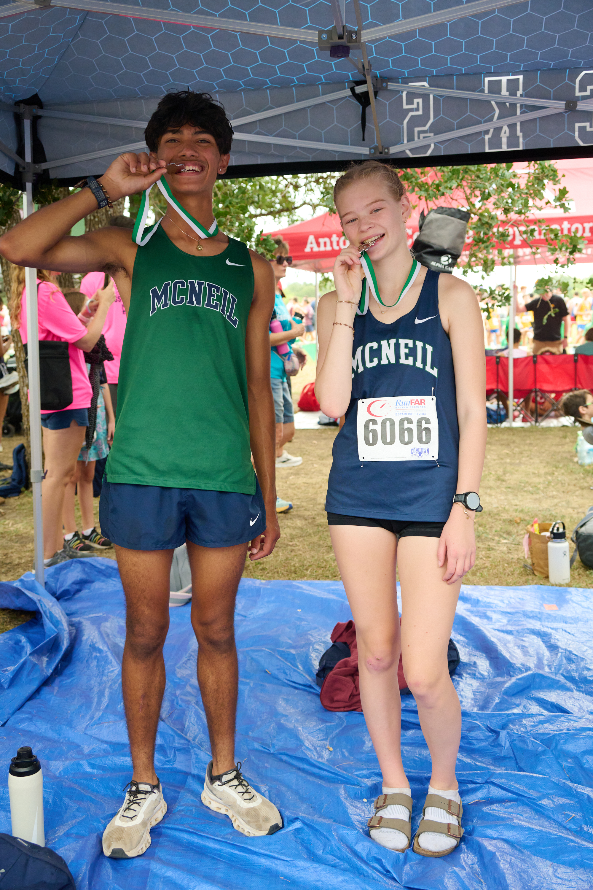 Kevin Garcia and Justine Pederson medaled over the weekend at the Cedar Park Cross Country Invitational Meet