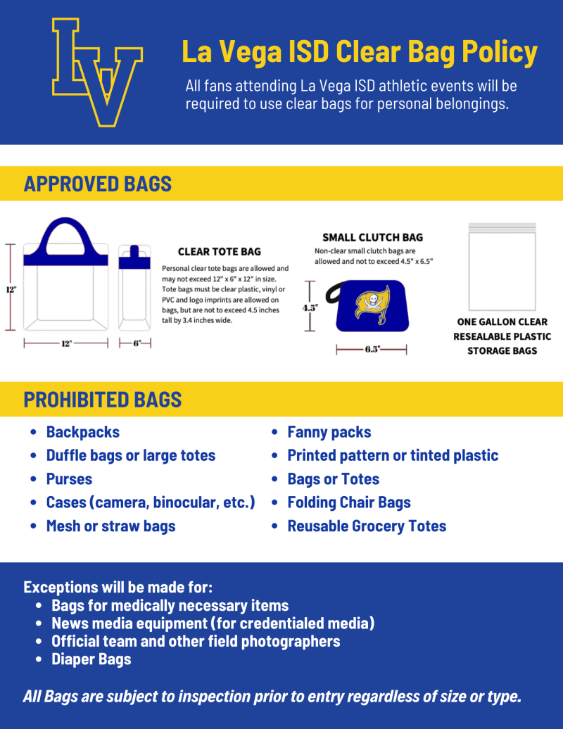 La Vega Clear Bag Policy