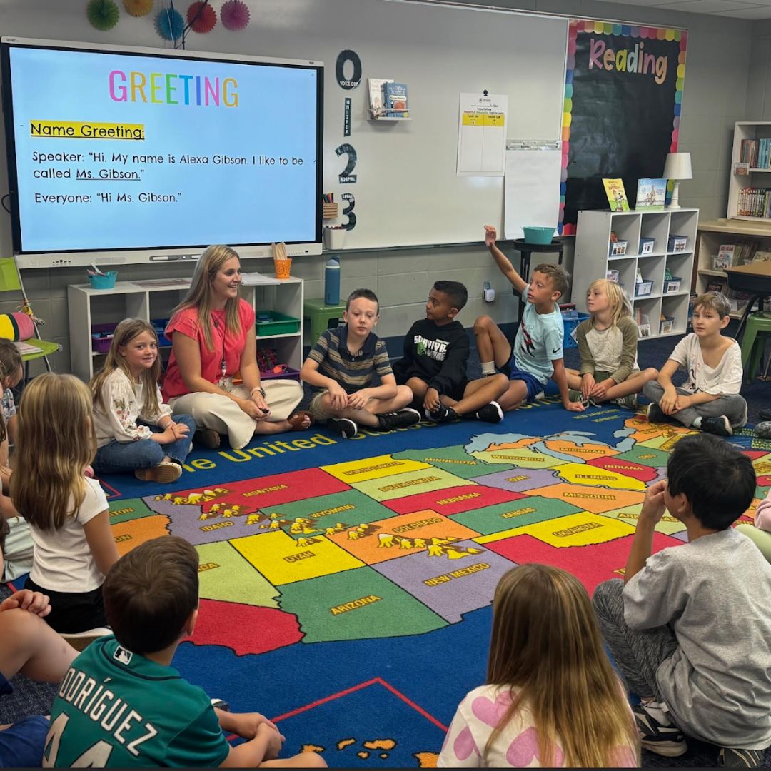 Kids sitting in a circle