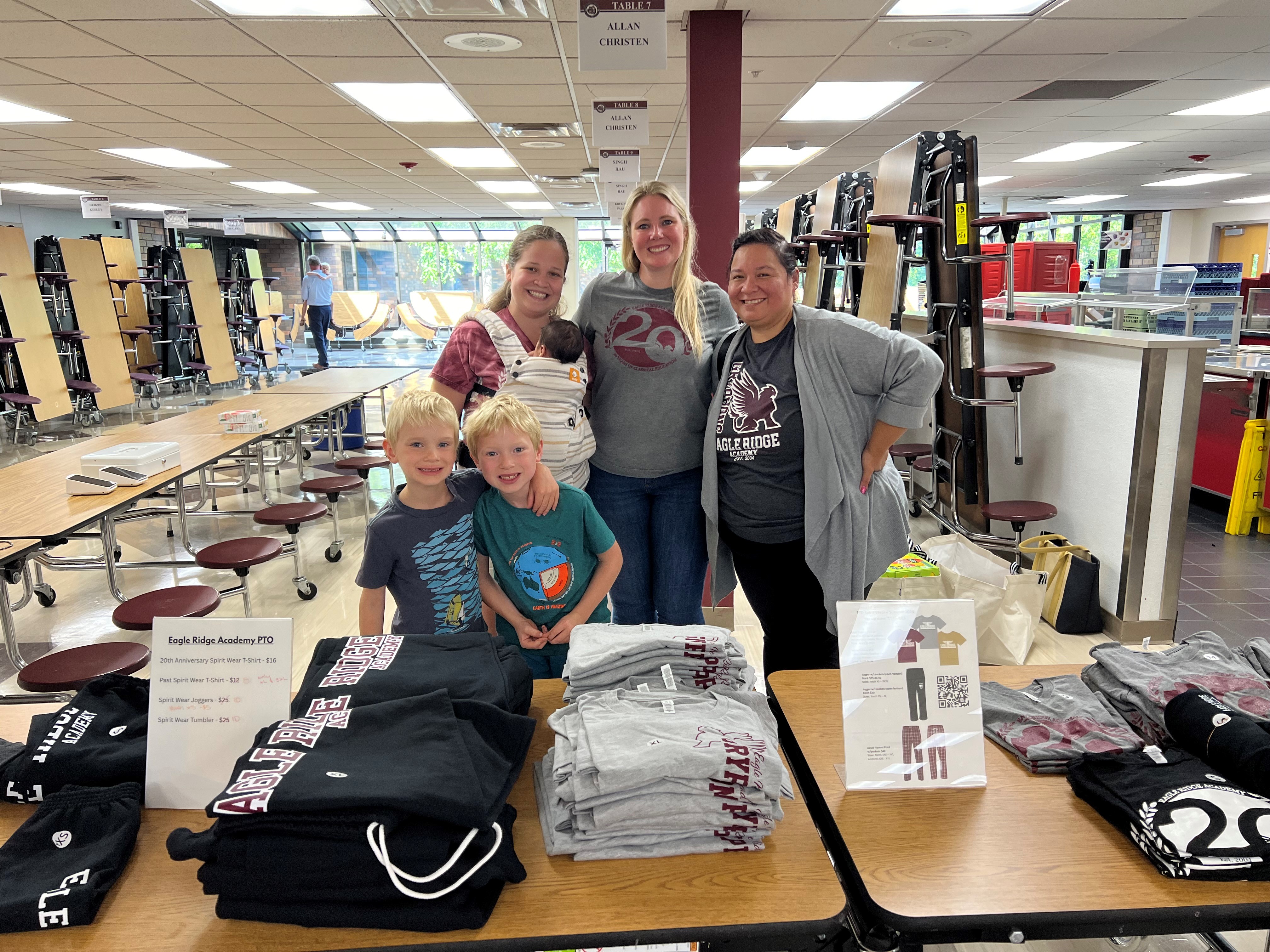 PTO members with table of food