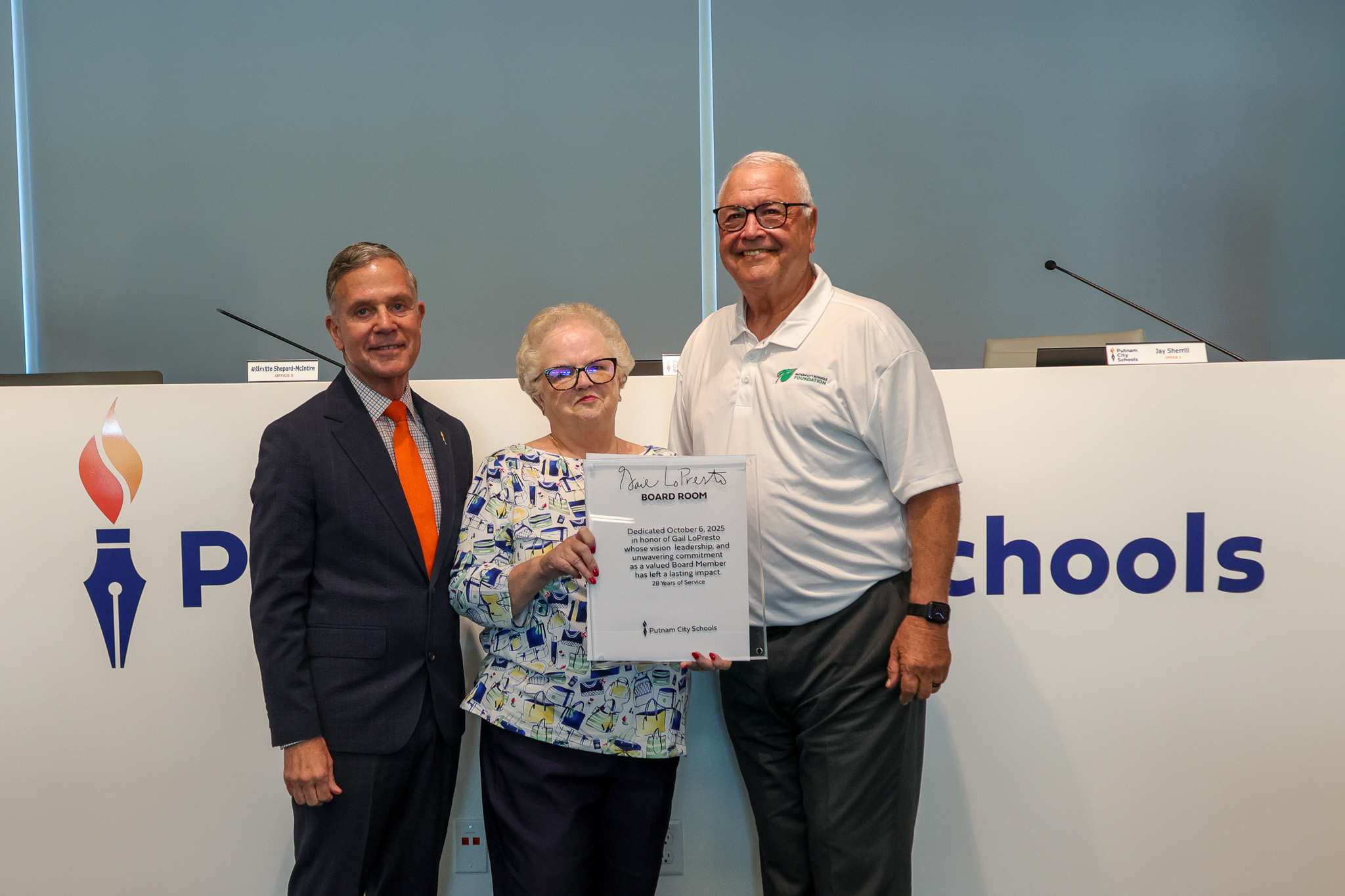 Gail LoPresto plaque presentation