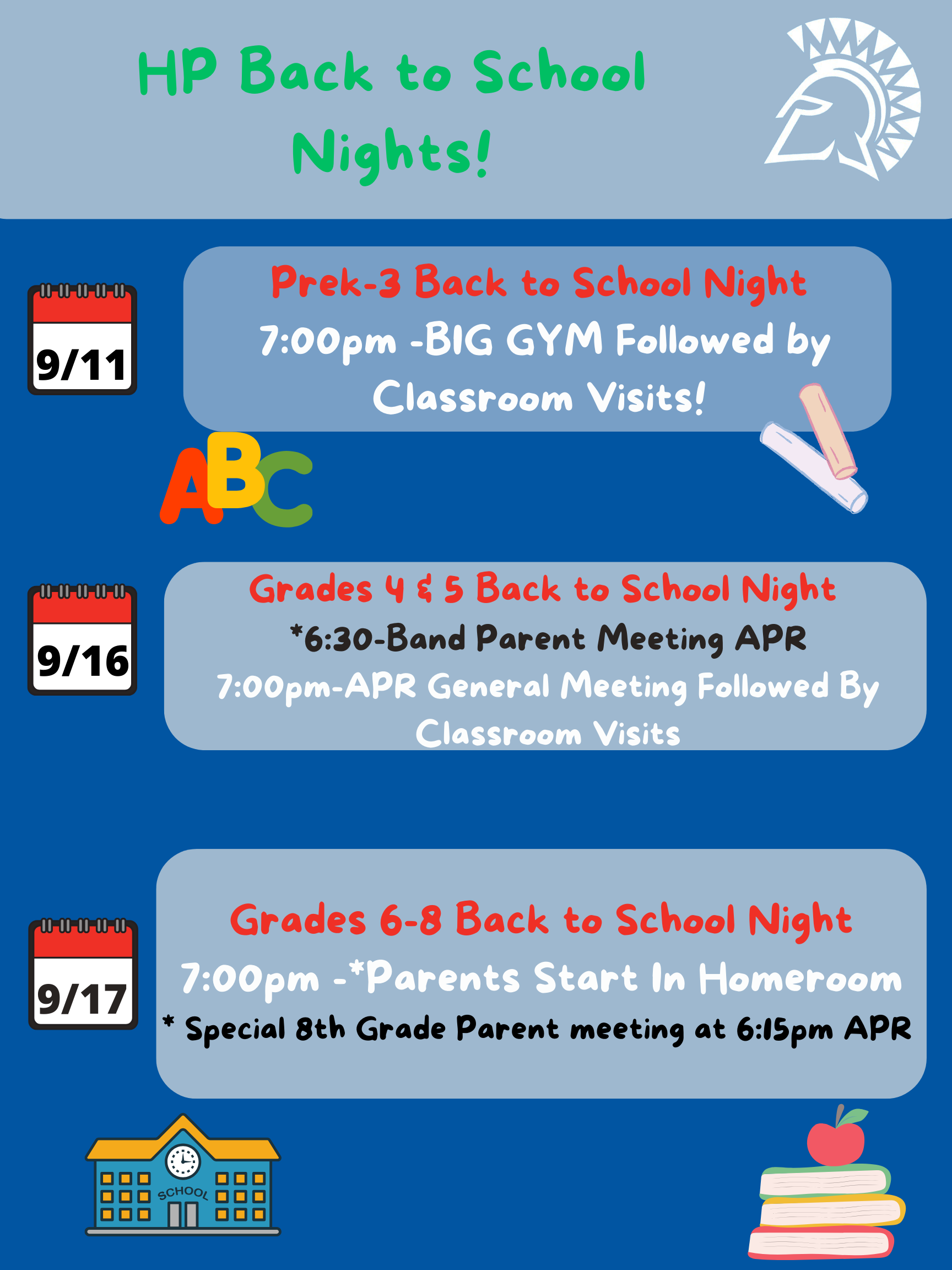 Fall25 Back to school night info flyer