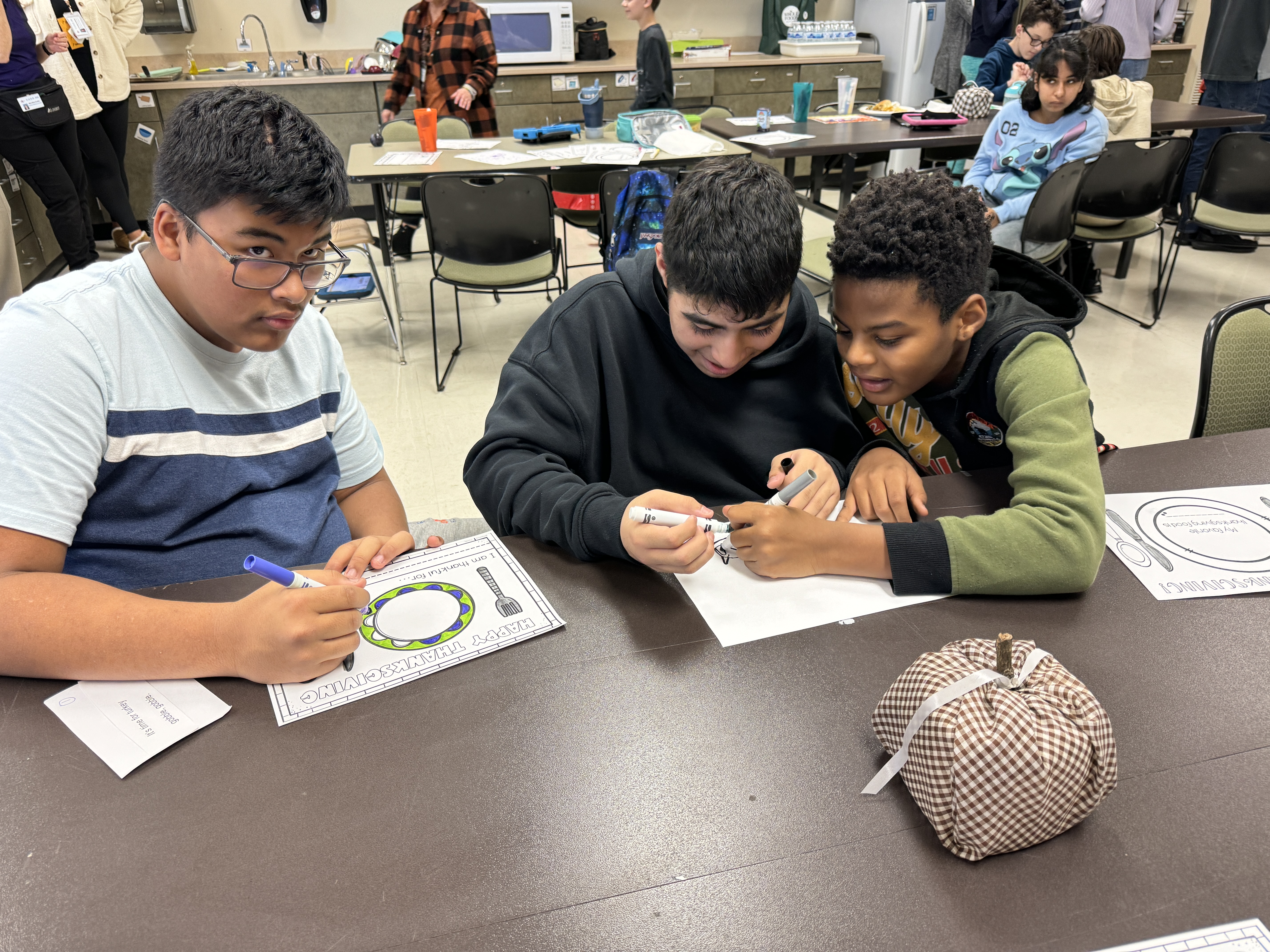 Students coloring
