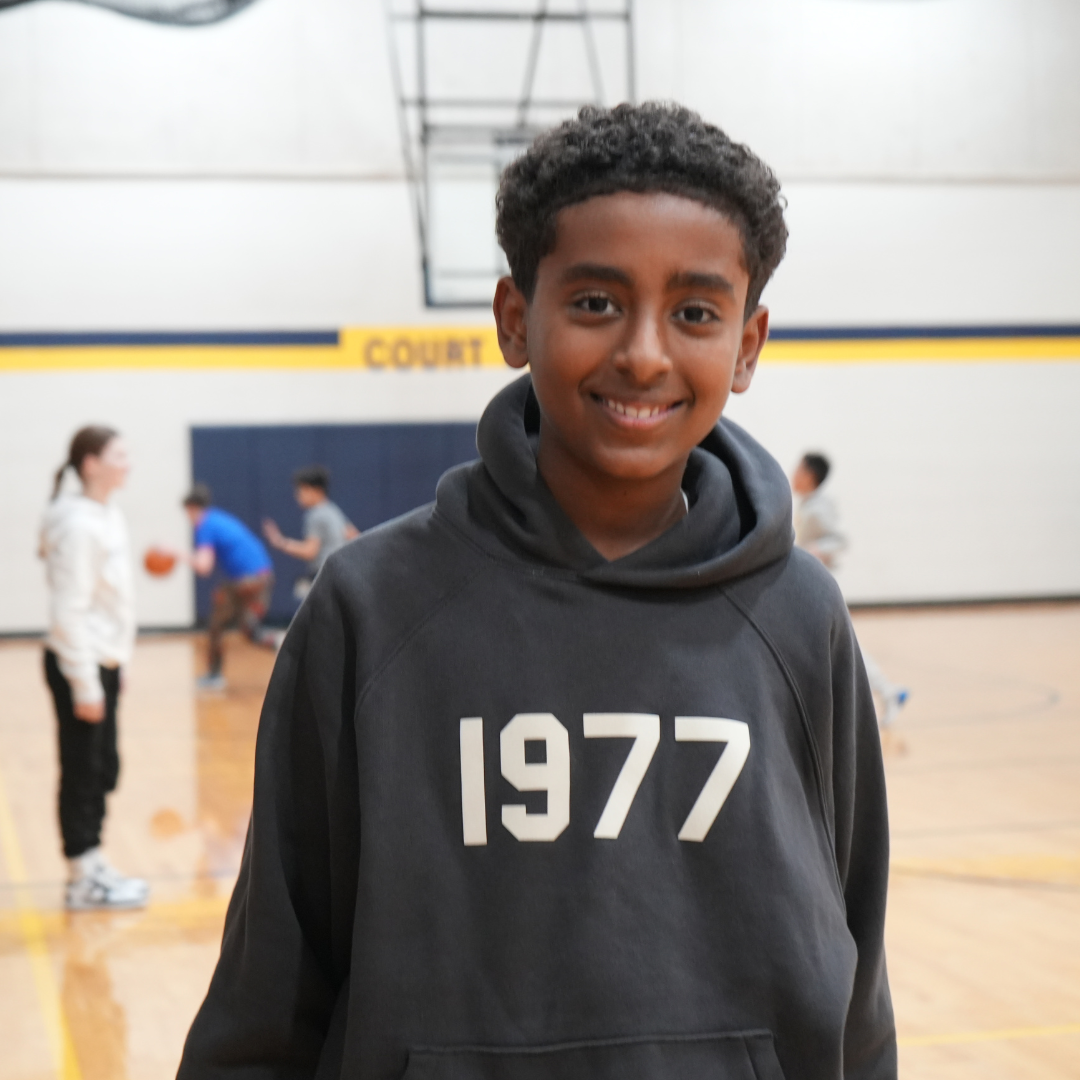 Student in gym