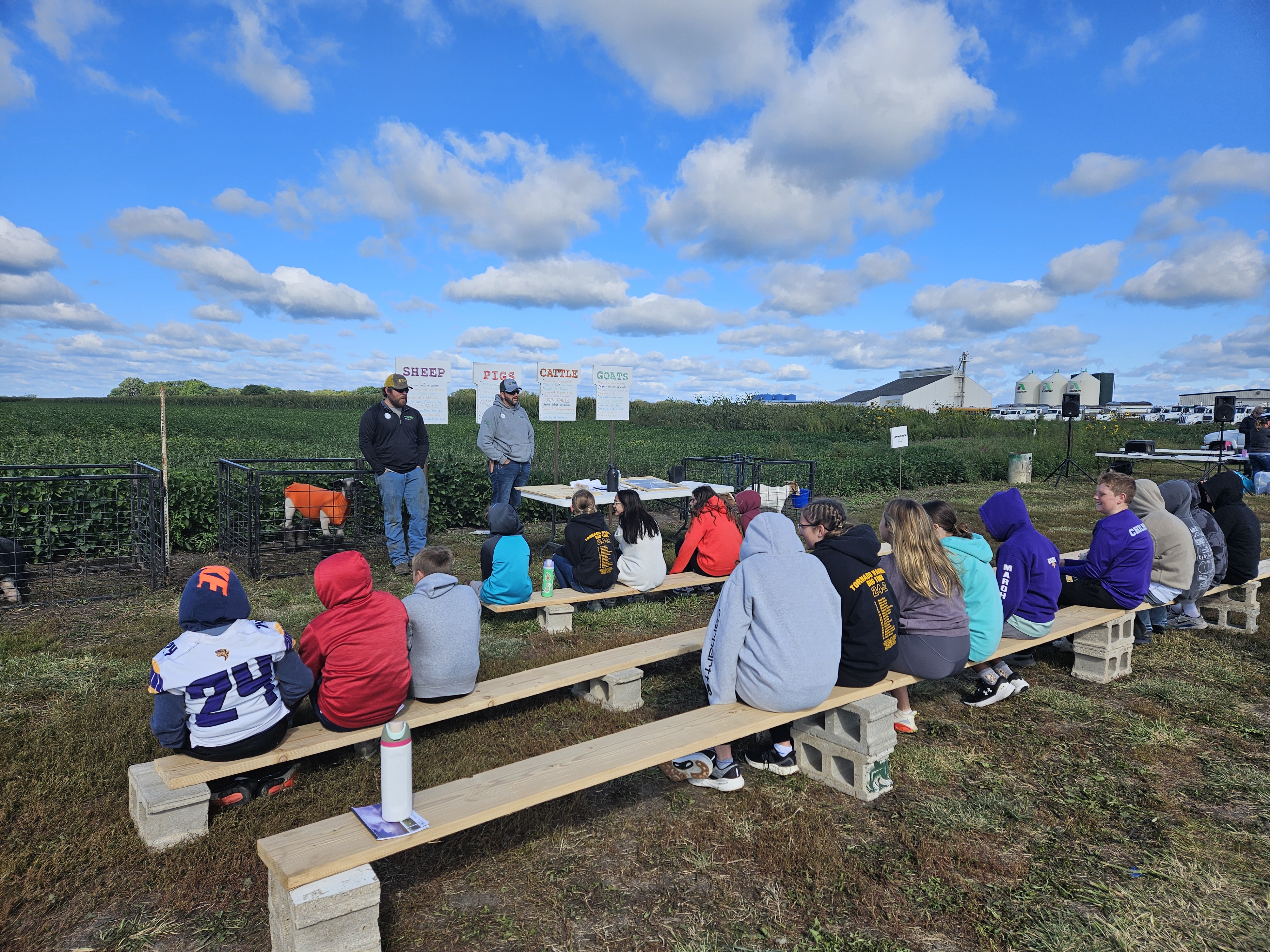 7th grade students at field to table event