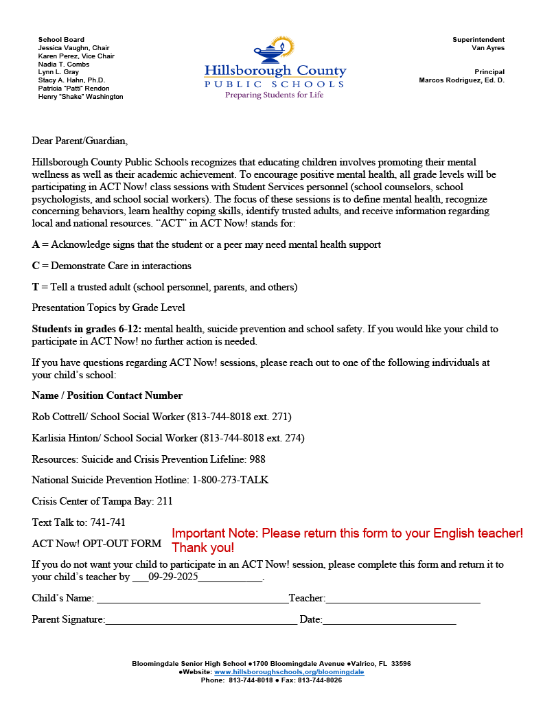 act now opt out english