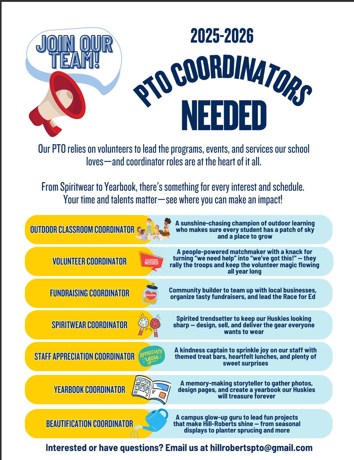 PTO Coordinators Needed