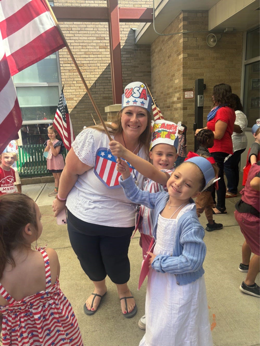 Mrs. Mosier on flag day.